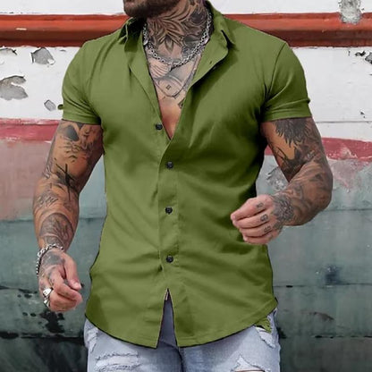 Chemise homme slim fit manches courtes moderne