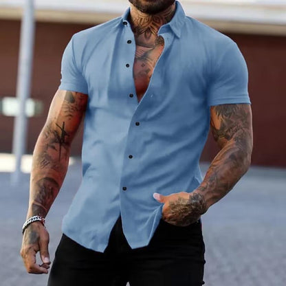Chemise homme slim fit manches courtes moderne