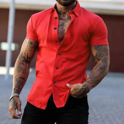 Chemise homme slim fit manches courtes moderne