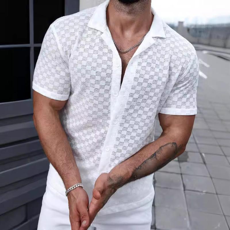 Chemise homme à manches courtes blanche été