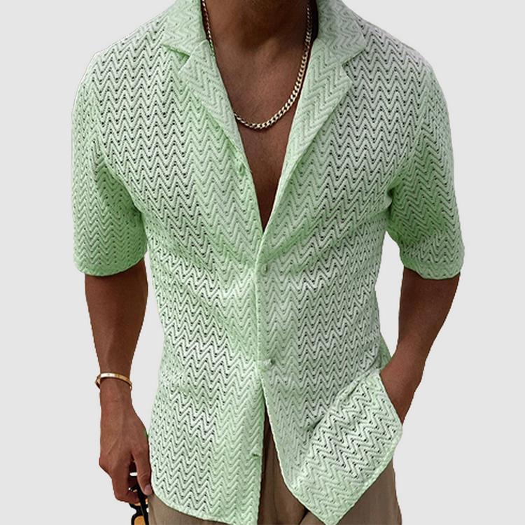 Chemise d'été homme coupe ajustée respirante