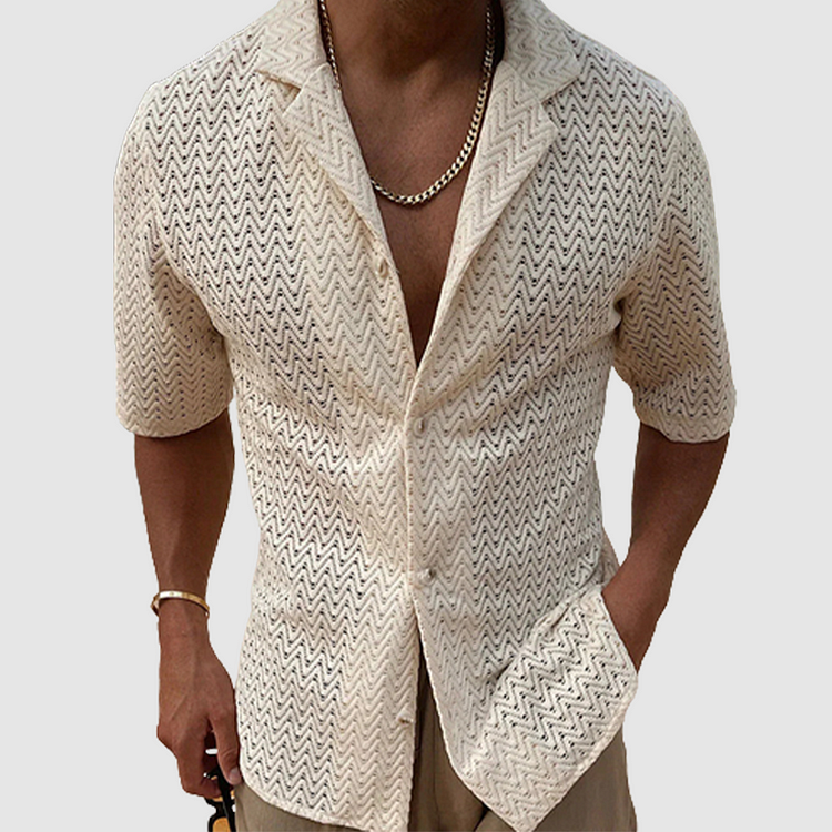 Chemise d'été homme coupe ajustée respirante