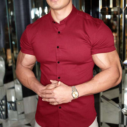 Chemise classique homme à col et manches courtes