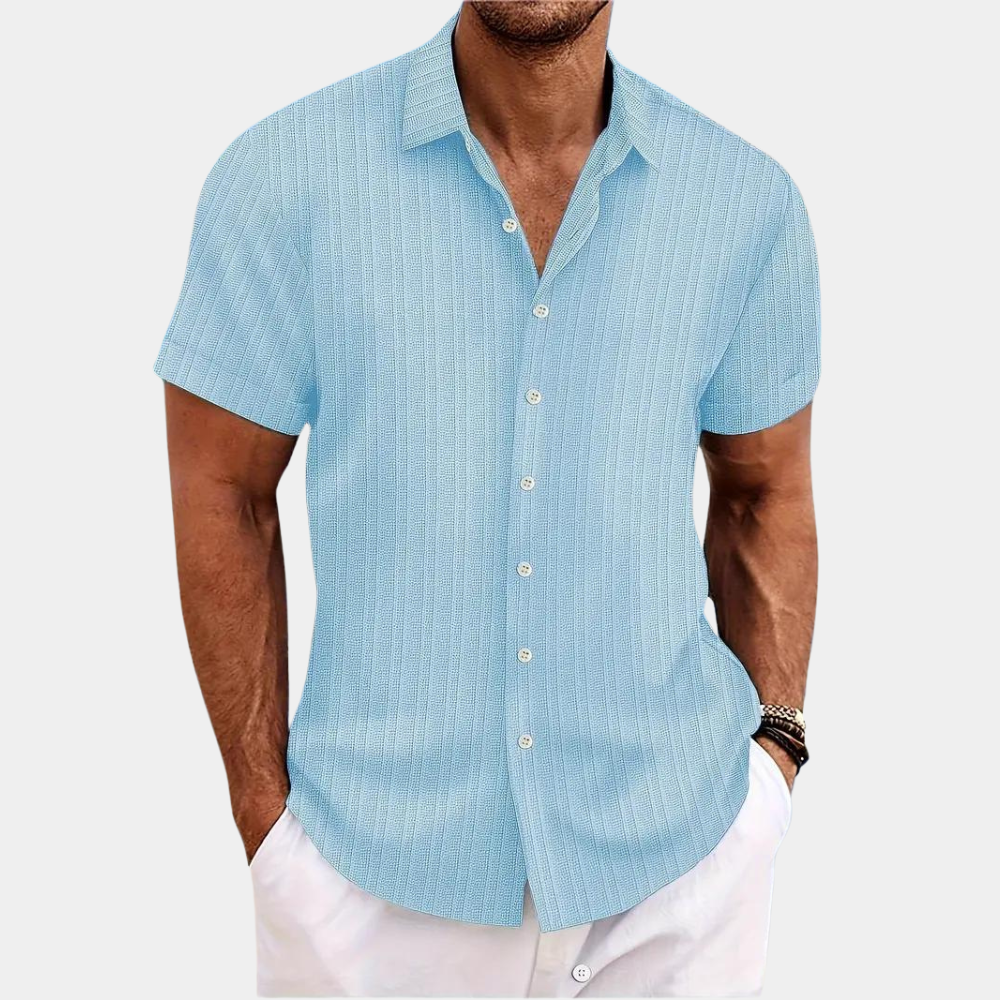 Chemise légère d'été pour homme manches courtes boutons