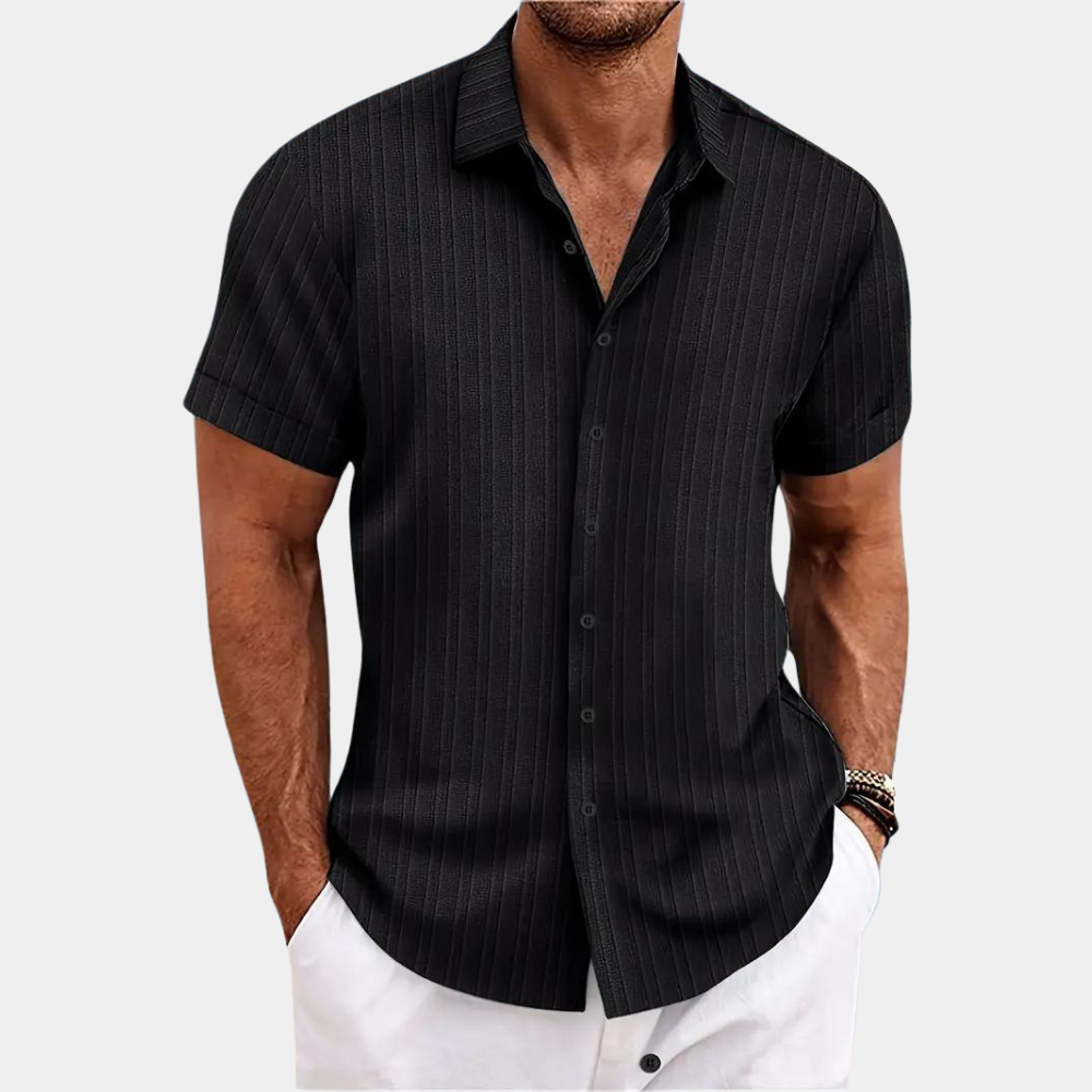 Chemise légère d'été pour homme manches courtes boutons