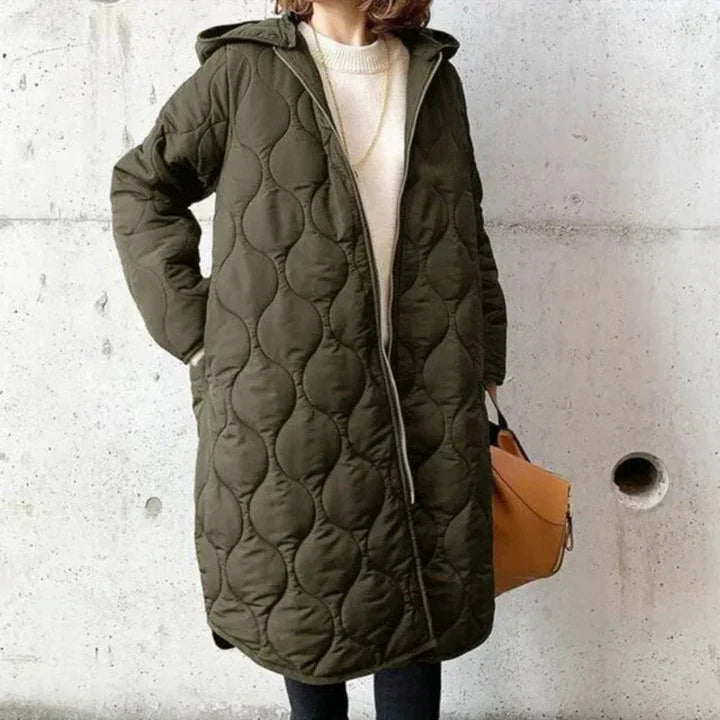 Veste matelassée oversized longue à capuche