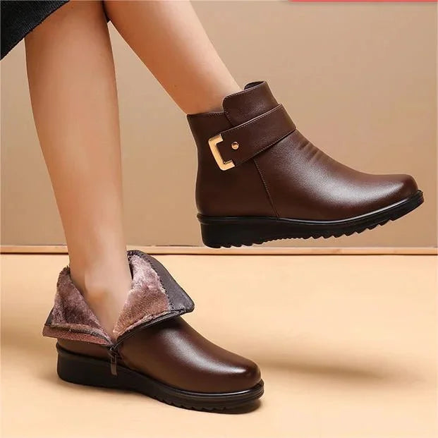 Bottes en cuir chaudes Hiver Polaire Antidérapantes