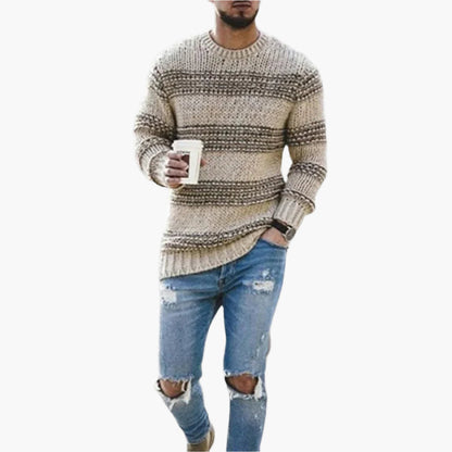 Pull tricoté épais style norvégien hiver