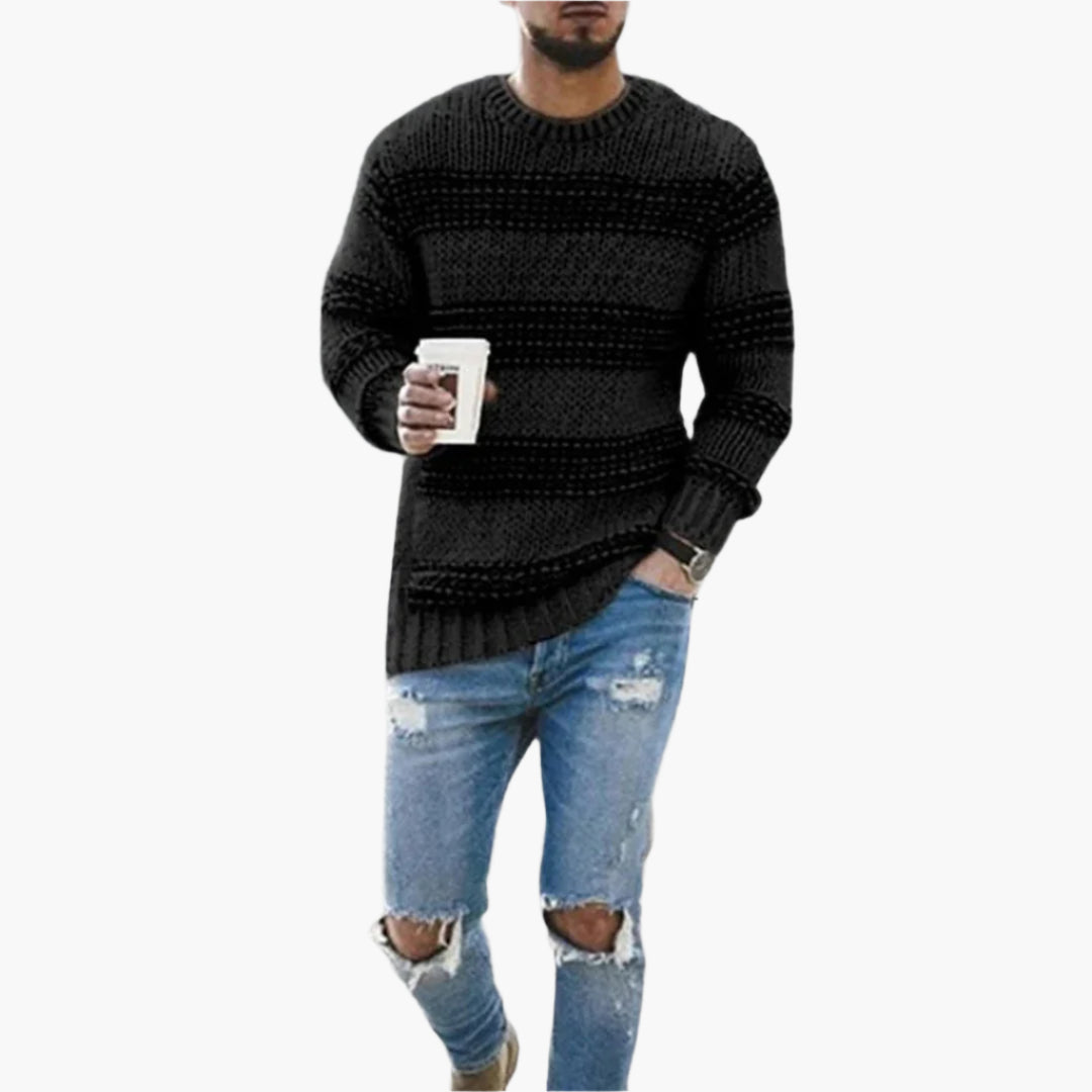 Pull tricoté épais style norvégien hiver