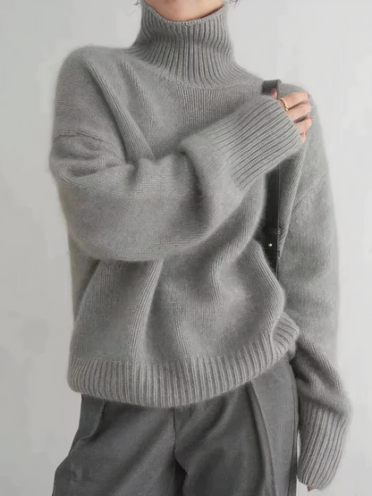 Pull à col roulé confortable, doux et oversize