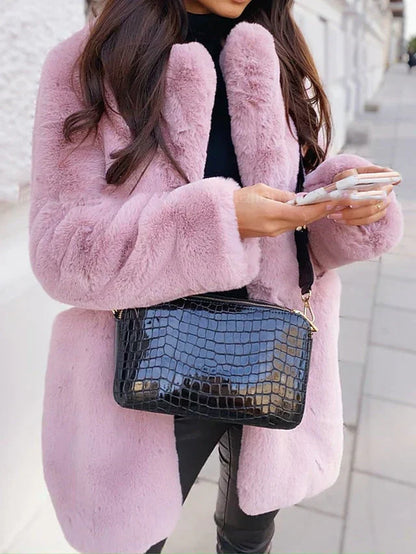 Kuscheliger Wintermantel Frauen Warm Elegant - IdealeKleiden