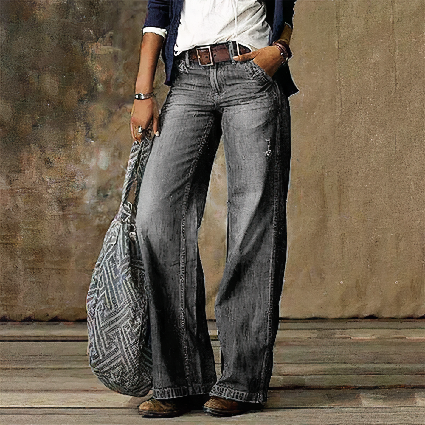 Jean rétro taille haute femme style classique