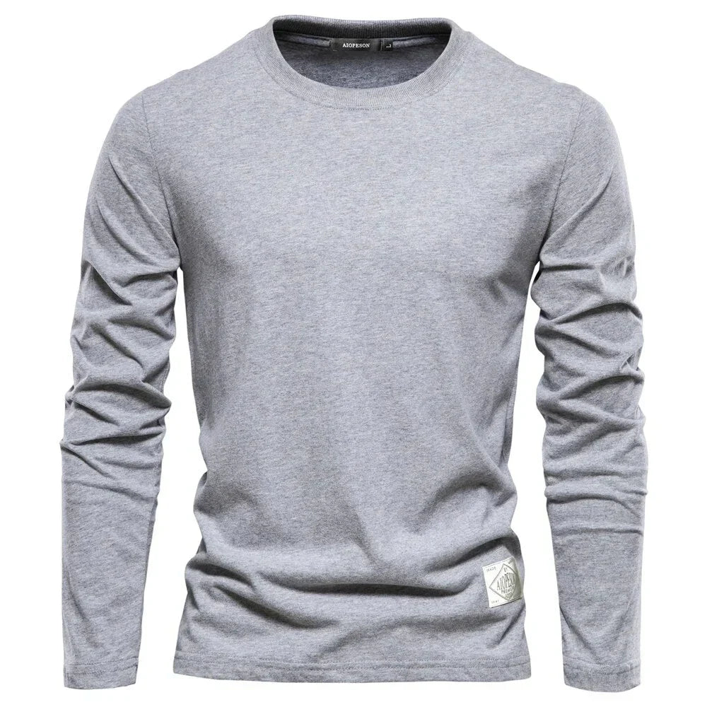 T-shirt homme manches longues Confortable Col rond