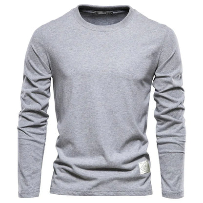 T-shirt homme manches longues Confortable Col rond
