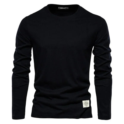 T-shirt homme manches longues Confortable Col rond