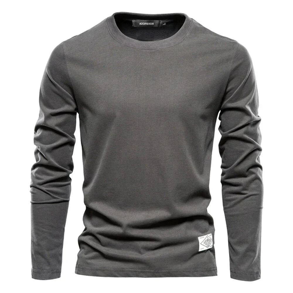 T-shirt homme manches longues Confortable Col rond