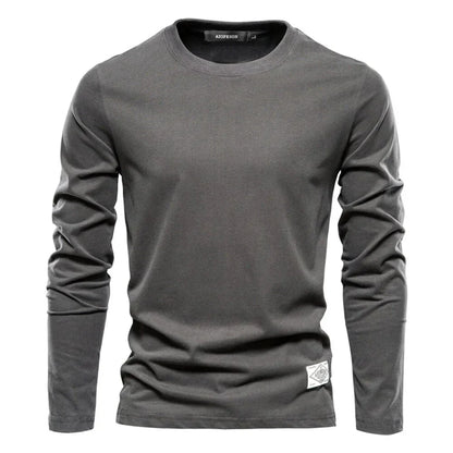 T-shirt homme manches longues Confortable Col rond