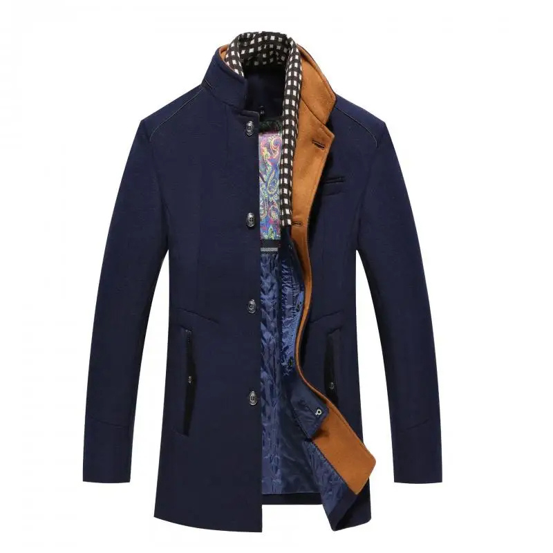Blouson d'hiver homme chaud élégant col montant