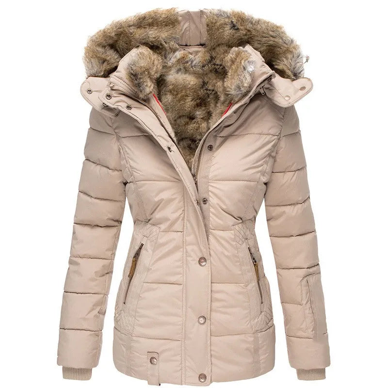 Manteau d'hiver en fausse fourrure pour femme