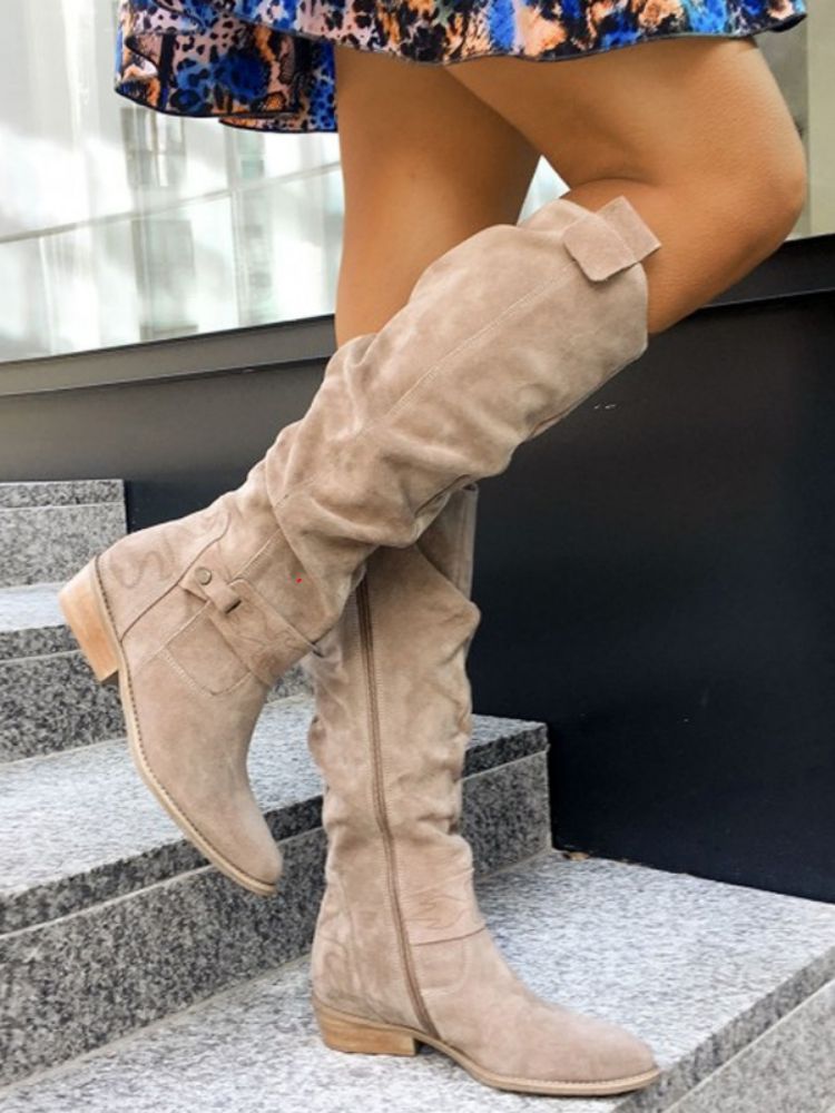 Bottes d'hiver effet daim Talon bas