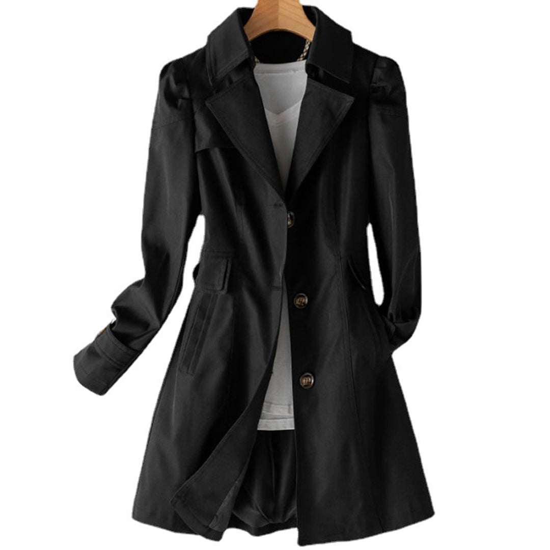 Langer Trenchcoat Winddicht Wasserdicht Elegant - IdealeKleiden