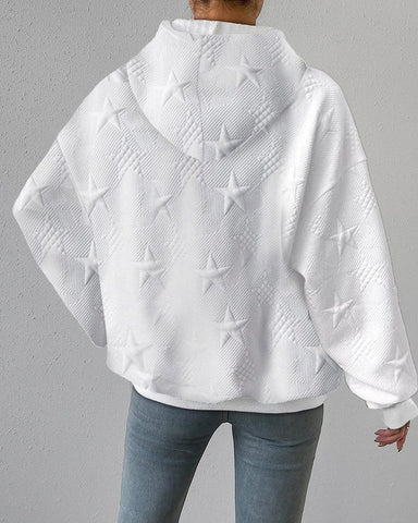 Damenschal Kopfhörer Weißer Sternen Pullover - IdealeKleiden