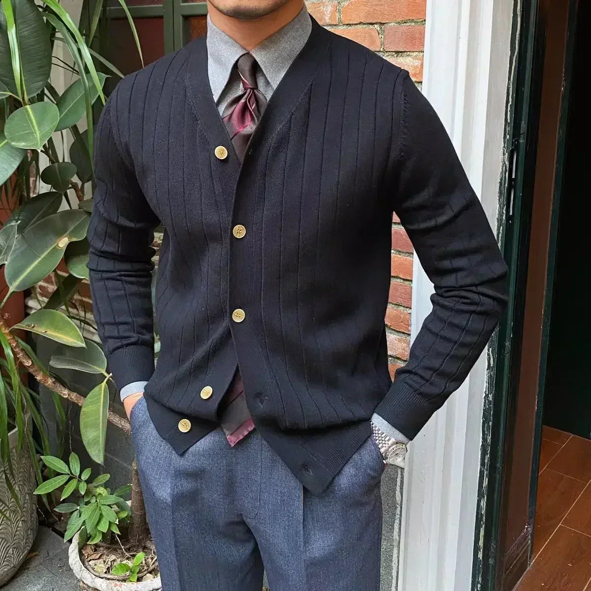 Gilet homme élégant col en V moderne