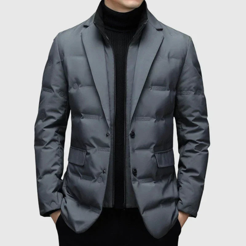 Veste blazer matelassée élégante pour femme, coupe à deux boutons