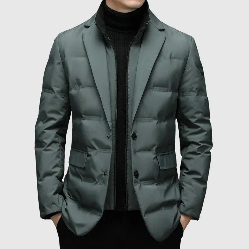 Veste blazer matelassée élégante pour femme, coupe à deux boutons