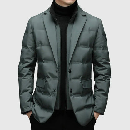 Veste blazer matelassée élégante pour femme, coupe à deux boutons