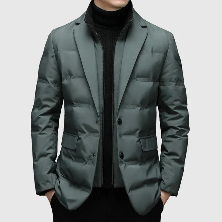 Veste blazer matelassée élégante pour femme, coupe à deux boutons