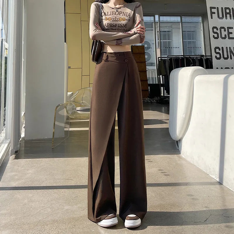 Pantalon large asymétrique pour femme