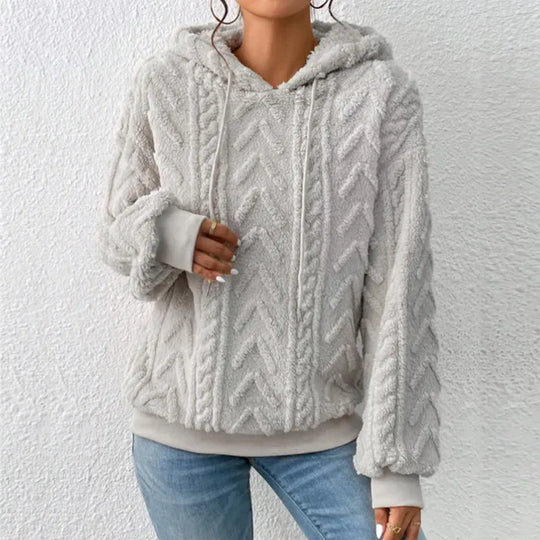 Pull douillet à capuche en polaire nounours