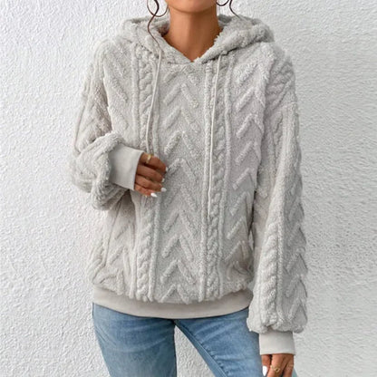Pull douillet à capuche en polaire nounours