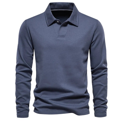 Herren Langarm Polo Shirt Modern - IdealeKleiden