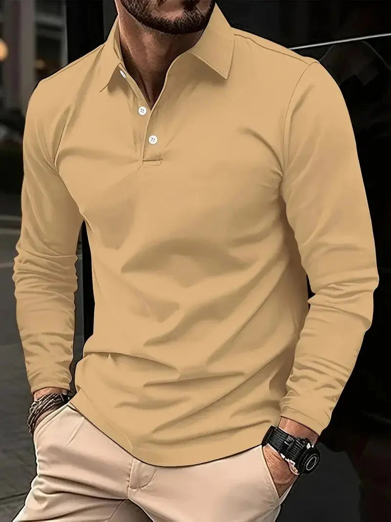 Polo respirant pour homme, sportif, semi-boutonné
