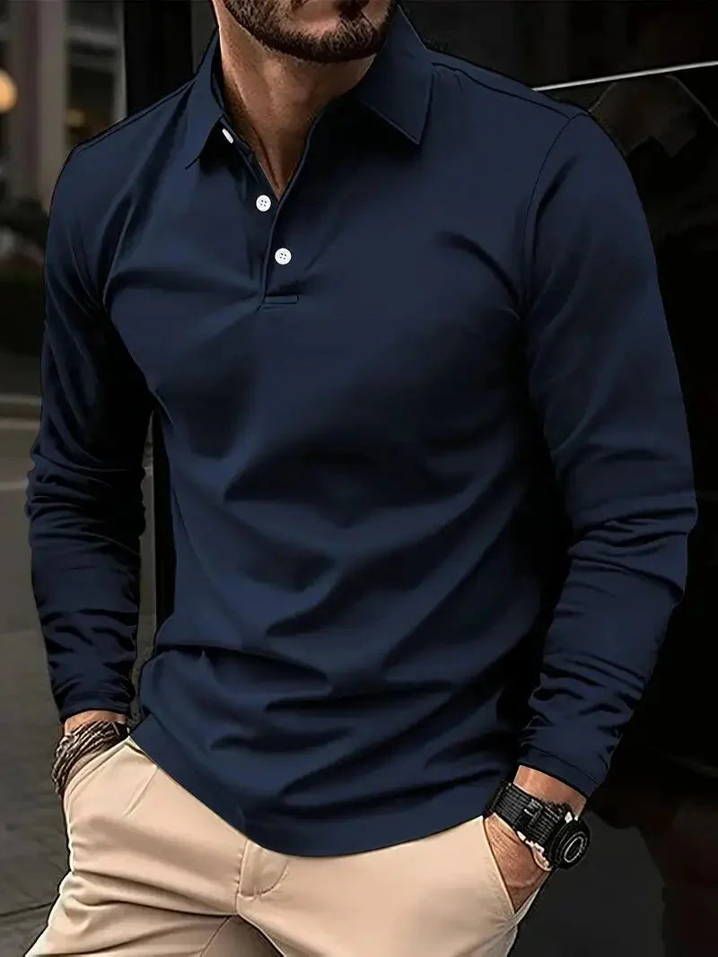 Polo respirant pour homme, sportif, semi-boutonné