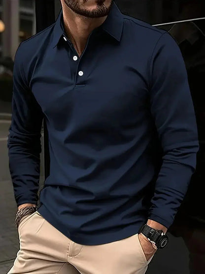 Polo respirant pour homme, sportif, semi-boutonné