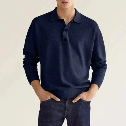 Polo homme manches longues doux confortable