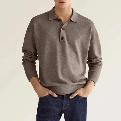 Polo homme manches longues doux confortable