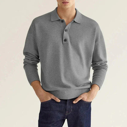 Polo homme manches longues doux confortable