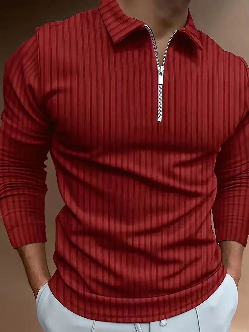 Polo pour homme coupe slim col montant