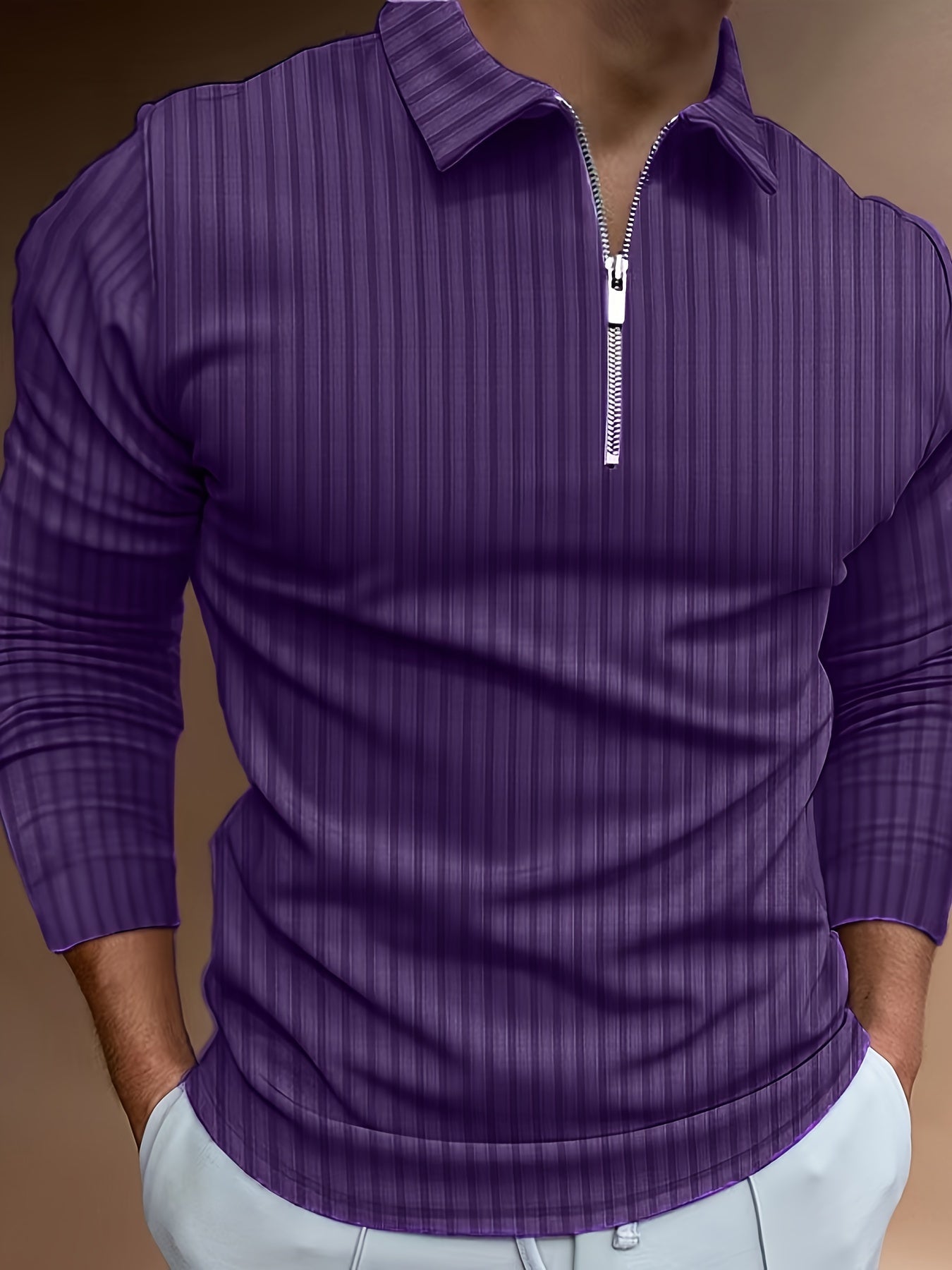 Polo pour homme coupe slim col montant