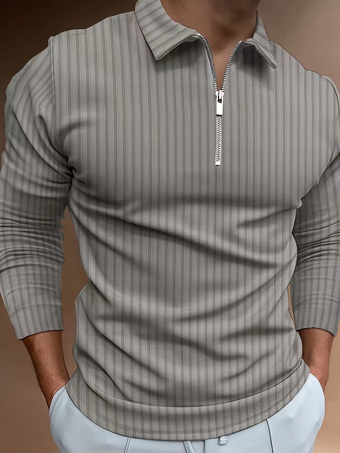 Polo pour homme coupe slim col montant