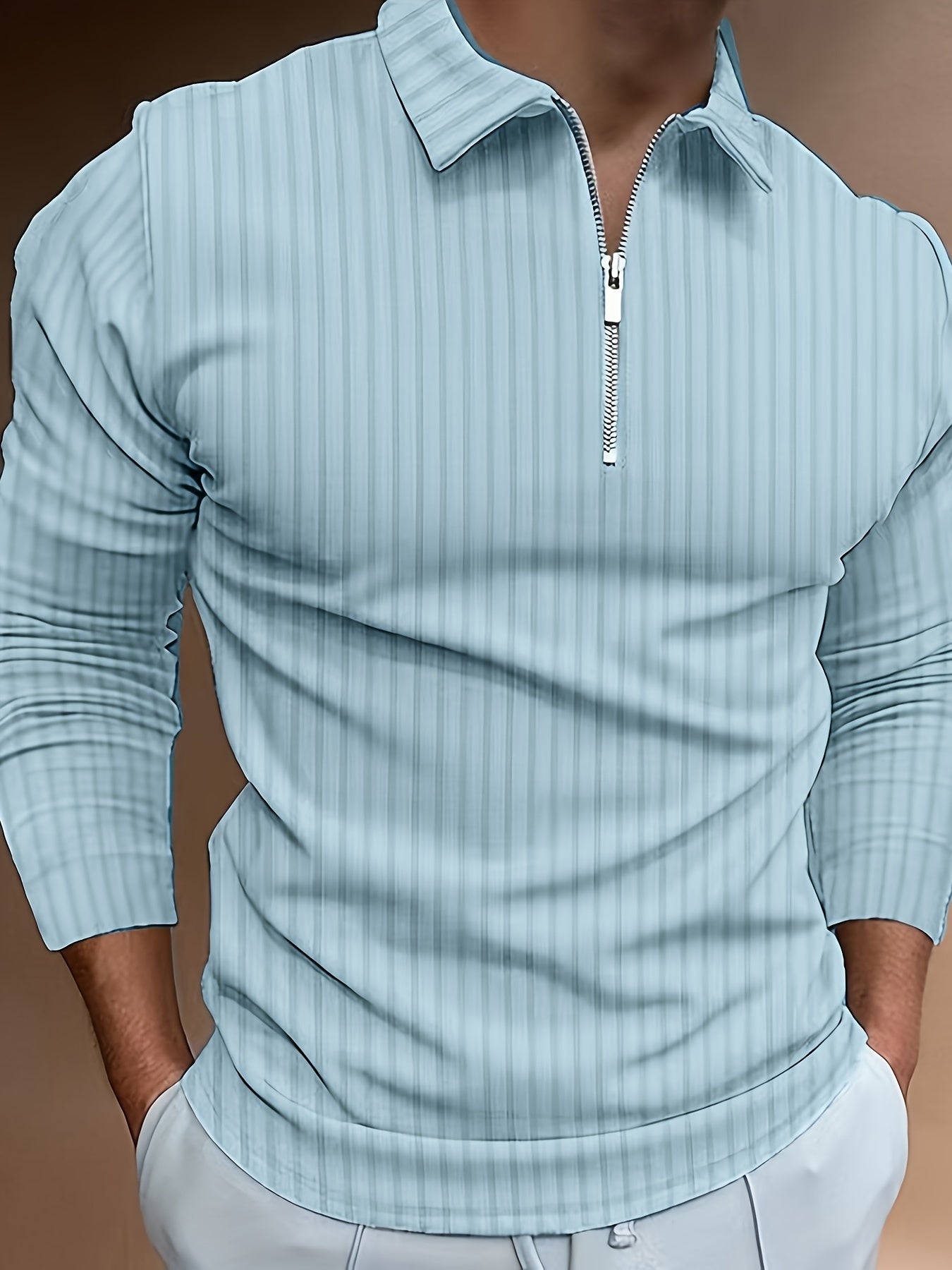 Polo pour homme coupe slim col montant
