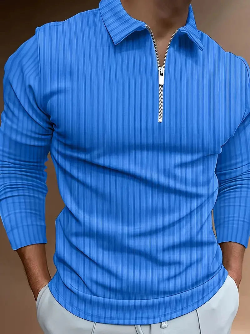 Polo pour homme coupe slim col montant