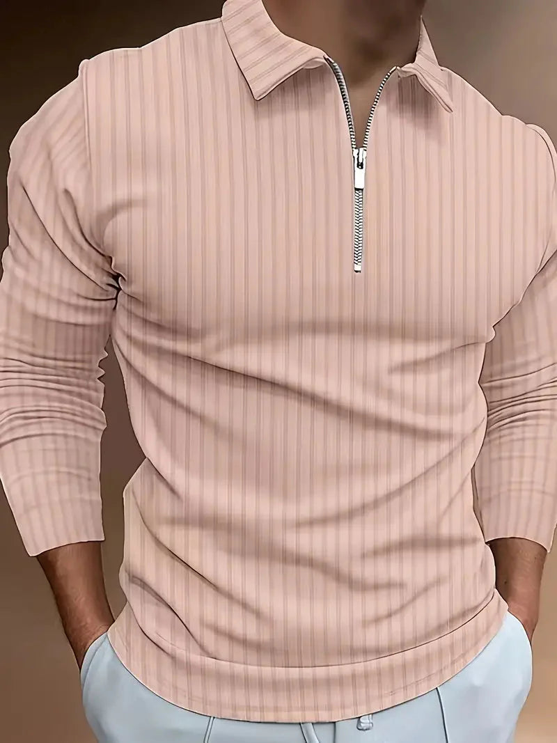 Polo pour homme coupe slim col montant