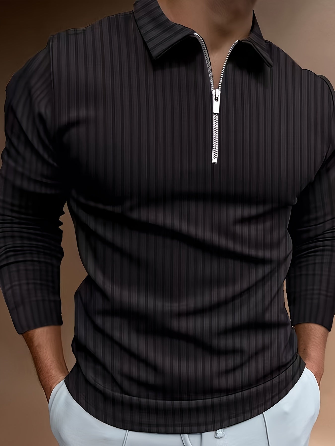 Polo pour homme coupe slim col montant