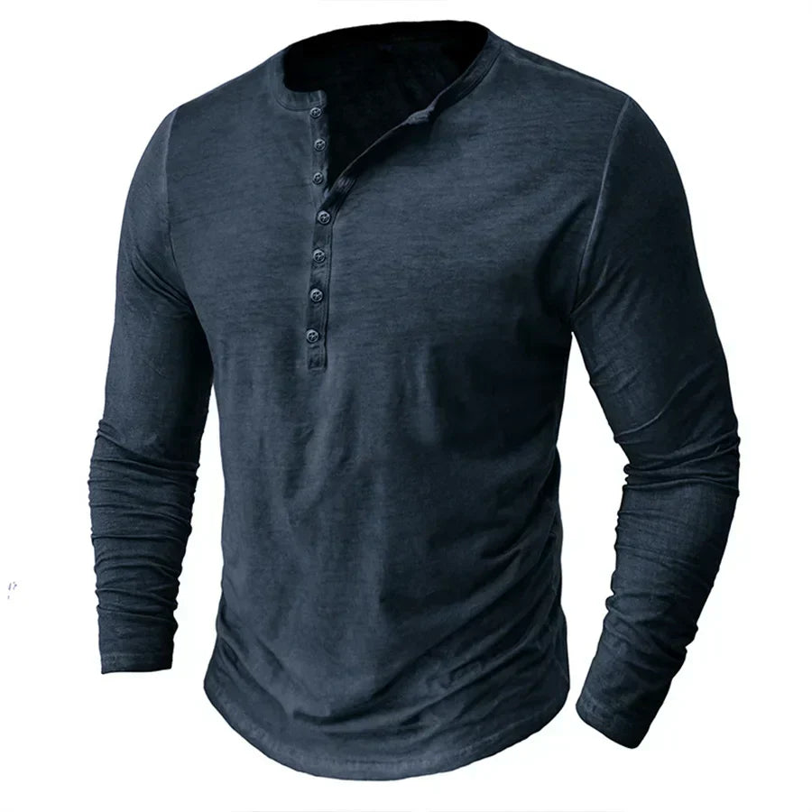 T-shirt à manches longues pour homme avec boutons