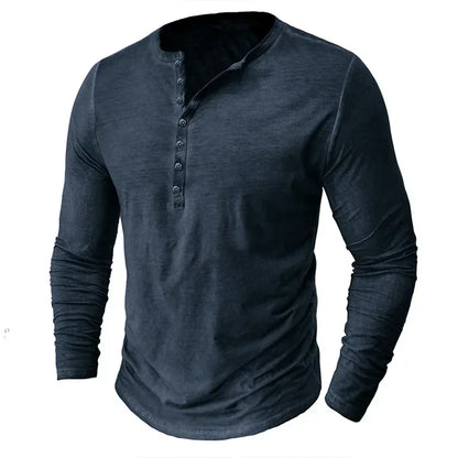 T-shirt à manches longues pour homme avec boutons
